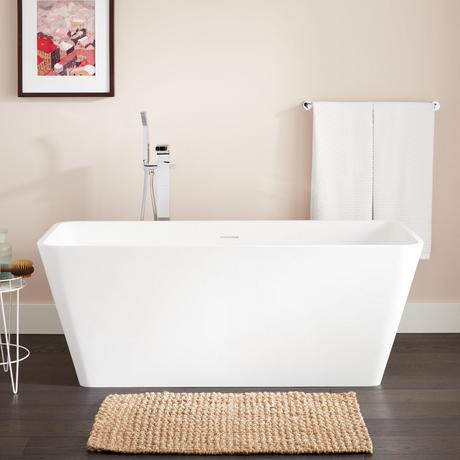 59" Kelem Solid Surface Freestanding Tub - Matte Finish