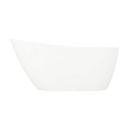 60" Sheba Solid Surface Freestanding Tub - Integral Overflow & White Drain - Matte Finish