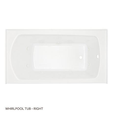 60" x 32" Bradenton Acrylic Alcove Whirlpool Tub  - White