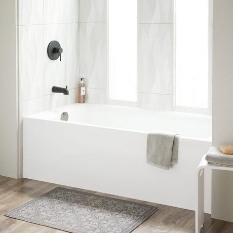 60" x 32" Sitka Acrylic Alcove Soaking Tub - White