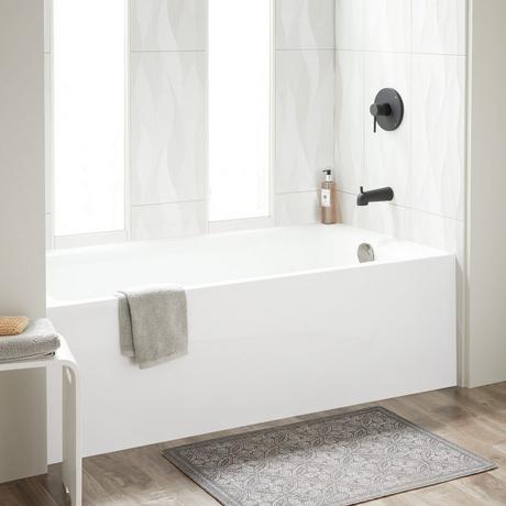 60" x 32" Sitka Acrylic Alcove Soaking Tub - White