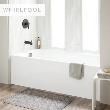 60" x 30" Sitka Acrylic Alcove Whirlpool Tub - White