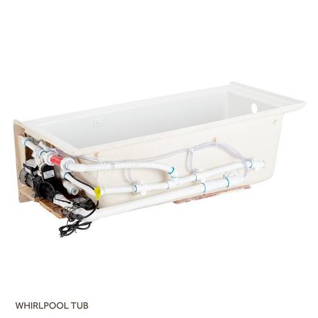 60" x 32" Sitka Acrylic Alcove Whirlpool Tub - White