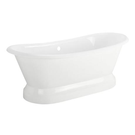 71" Frayser Cast Iron Double-Slipper Pedestal Tub - Rolled Rim