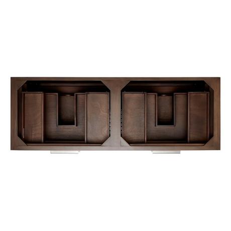 60" Hytes Mahogany Double Vanity With Undermount Sinks - Carob Brown