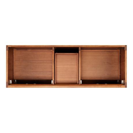 60" Simien Teak Double Vanity with Undermount Sinks - Teak