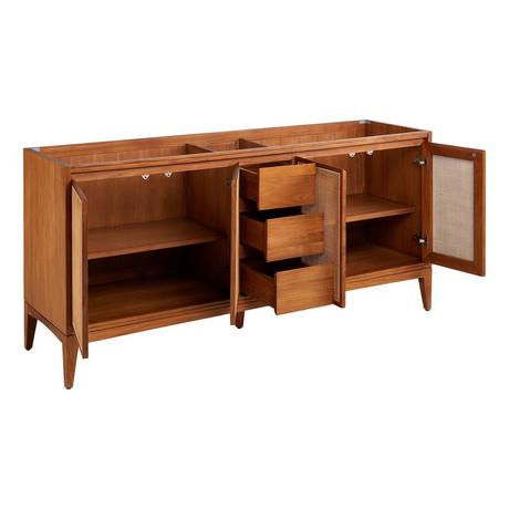 72" Simien Teak Double Vanity with Undermount Sinks - Teak