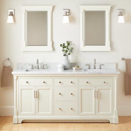 72" Claudia Double Vanity With Rectangular Undermount Sinks - White