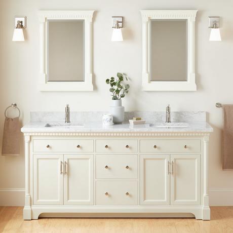 72" Claudia Double Vanity With Rectangular Undermount Sinks - White