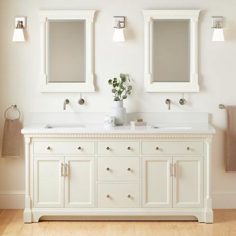 72" Claudia Double Vanity With Rectangular Undermount Sinks - White