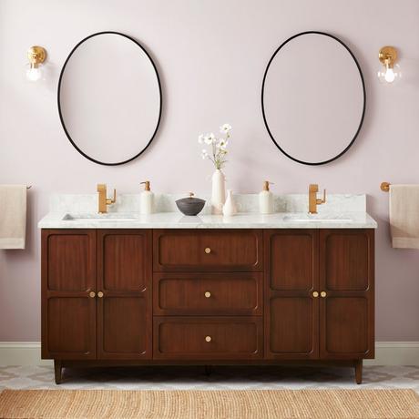 72" Delavan Vanity with Rectangular Undermount Sinks - Cold Brew