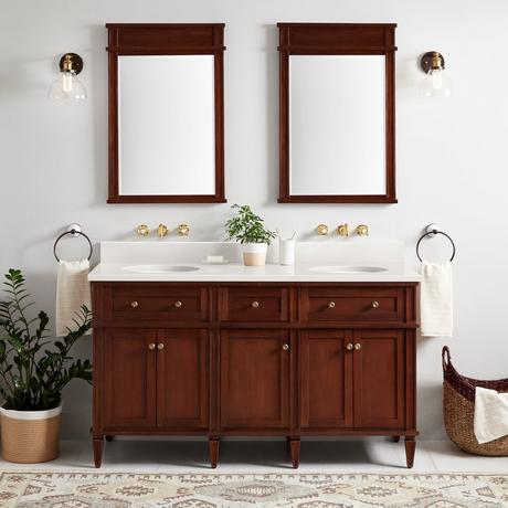 60" Elmdale Double Vanity for Undermount Sinks - Antique Brown