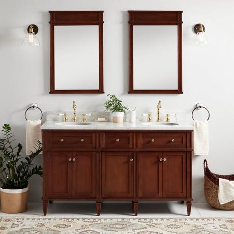 60" Elmdale Double Vanity for Undermount Sinks - Antique Brown